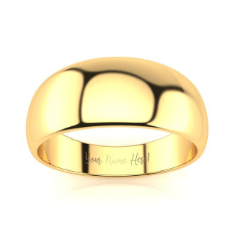 14K Yellow Gold 8MM Heavy Tapered Ladies and Mens Wedding Band, Size 12.5